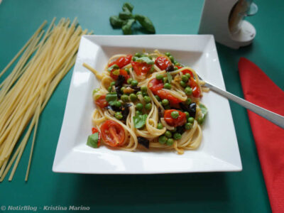 Linguine mit Erbsen