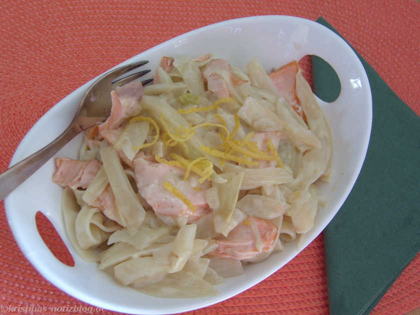 Pasta mit Fenchel und Lachs