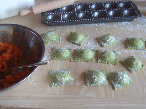 Grüne Ravioli