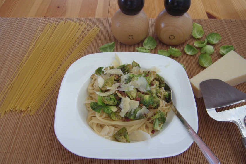 Pasta mit Rosenkohl